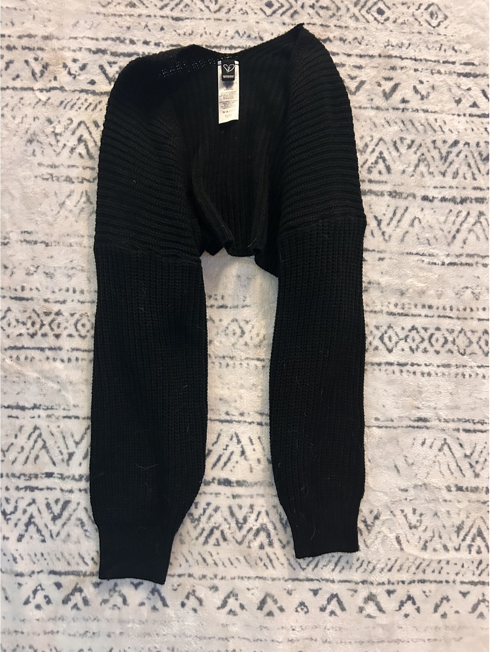 Windsor Black Cropped Knit Bolero Sweater